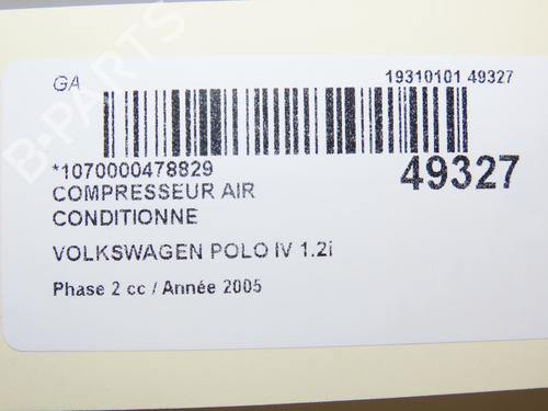 Used AC compressor VW POLO IV (9N_, 9A_) 1.2 12V (64 hp) 21755484