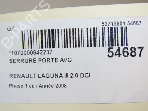 Used Front left lock RENAULT LAGUNA III (BT0/1) 2.0 dCi (BT07, BT0J, BT14, BT1A, BT1S) (131 hp) 28831704