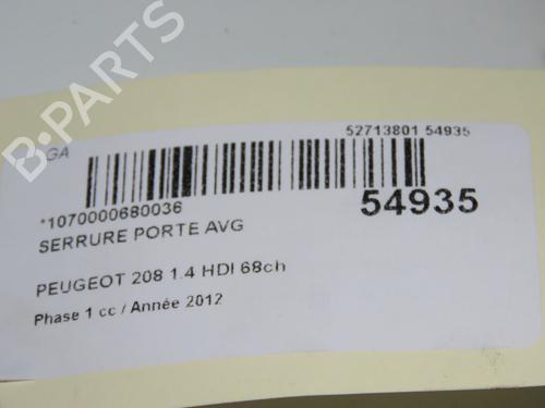 Venstre fortil lås PEUGEOT 208 I (CA_, CC_) 1.4 HDi (68 hp) 31274420