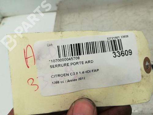 Rear right lock CITROËN C3 II (SC_) 1.4 HDi 70 (SC8HZC, SC8HR0, SC8HP4) | BP9593659C99 