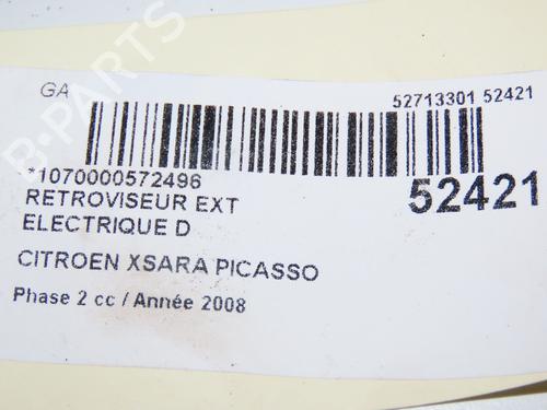 Right mirror CITROËN XSARA PICASSO (N68) 1.6 HDi | BP28831363C27 