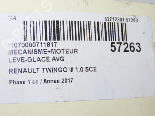 Front left window mechanism RENAULT TWINGO III (BCM_, BCA_) 1.0 SCe 70 (BCMB) | BP32657984C22