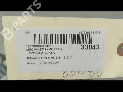 Rear left window mechanism RENAULT MEGANE III Hatchback (BZ0/1_, B3_) 1.5 dCi | BP9593629C24 