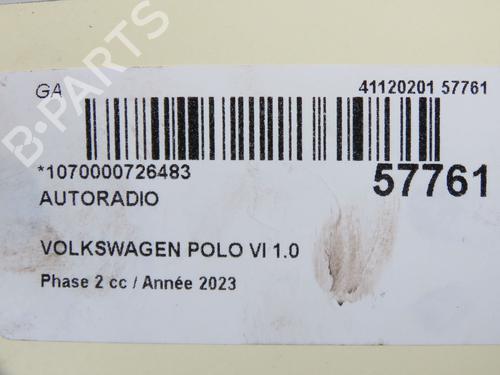 Used Radio Radio VW POLO VI (AW1, BZ1, AE1) 1.0 TSI (95 hp) 33188187 33188187