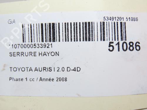 tailgate-lock-toyota-auris-_e15_-2006-2007-2008-2009-2010-2011-2012-2013-28969246 main image