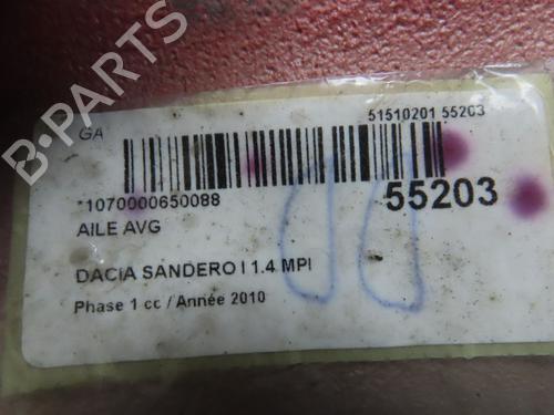 Left front fenders DACIA SANDERO 1.4 MPI LPG | BP29872335C41