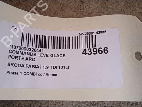 Used Right rear window switch SKODA FABIA I Combi (6Y5) 1.9 TDI (100 hp) 9618375