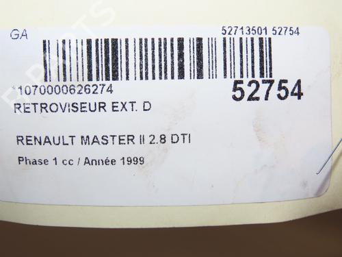 Used Right mirror RENAULT MASTER II Van (FD) 2.8 dTI (FD0C, FD0F, FD2B, FD2F, FD3C, FD3F) (114 hp) 28831524