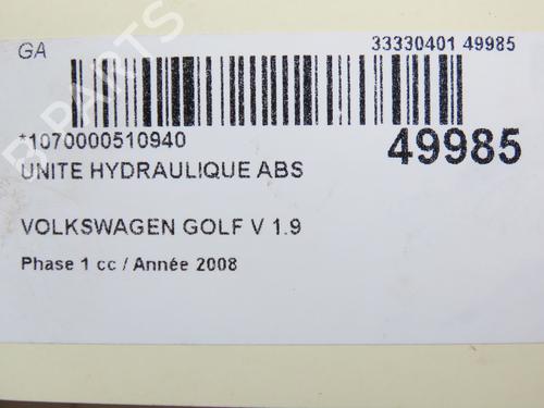 ABS Bremseaggregat VW GOLF V (1K1) 1.9 TDI (105 hp) 28829934