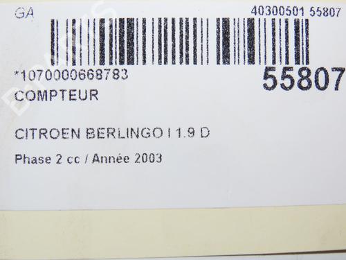 Instrument cluster CITROËN BERLINGO / BERLINGO FIRST MPV (MF_, GJK_, GFK_) 1.9 D (MFWJZ) | BP30164323C47