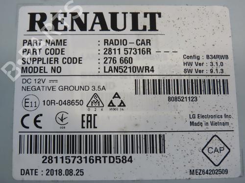 Radio RENAULT CLIO IV (BH_) 1.5 dCi 75 | BP24919968E6 