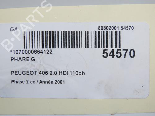 Used Left headlight Left headlight PEUGEOT 406 (8B) 2.0 HDI 110 (109 hp) 33059469 33059469