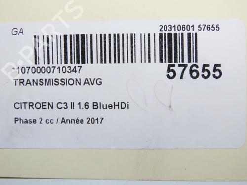 Left front driveshaft CITROËN C3 II (SC_) 1.6 BlueHDi 75 | BP32511419M38 