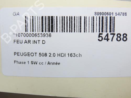 Right tailgate light PEUGEOT 508 SW I (8E_) 2.0 HDi | BP31121203C80