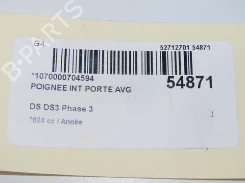 Maneta interior delantera izquierda DS DS 3 / DS 3 CROSSBACK (UR_, UC_, UJ_) 1.2 PureTech 130 (URHNSS) (131 hp) 31747995