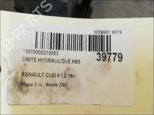 Used ABS pump RENAULT CLIO II (BB_, CB_) 1.2 16V (BB05, BB0W, BB11, BB27, BB2T, BB2U, BB2V, CB05,... (75 hp) 9606530