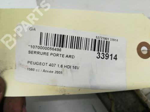 Rear right lock PEUGEOT 407 (6D_) 1.6 HDi 110 (6D9HZC, 6D9HYC) | BP9594607C99 
