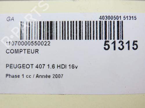 instrument-cluster-peugeot-407-6d_-16-hdi-110-6d9hzc-6d9hyc-610395-2004-2005-2006-2007-2008-2009-2010-2011-19668656 main image