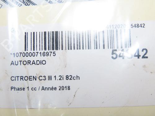 Radio CITROËN C3 III (SX) 1.2 VTi 82 | BP32253878E6 