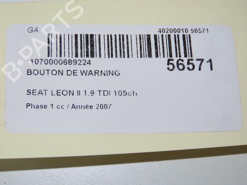 Used Warning switch SEAT LEON (1P1) 1.9 TDI (105 hp) 32150765