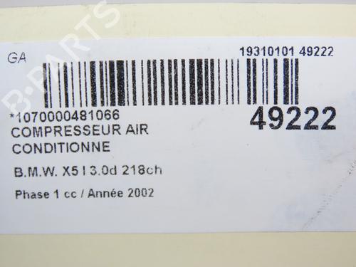 Used AC compressor AC compressor BMW X5 (E53) 3.0 d (184 hp) 19162124 19162124