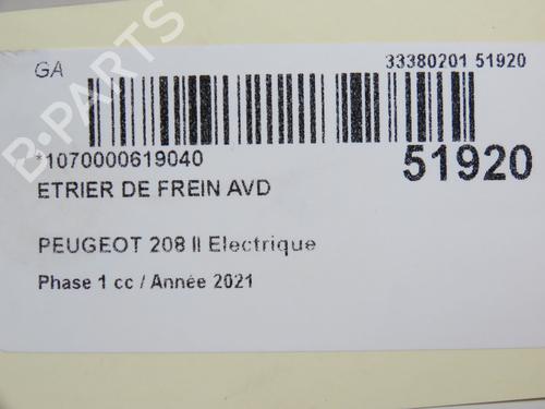 Right front brake caliper PEUGEOT 208 II (UB_, UP_, UW_, UJ_) e-208 | BP28830041M104
