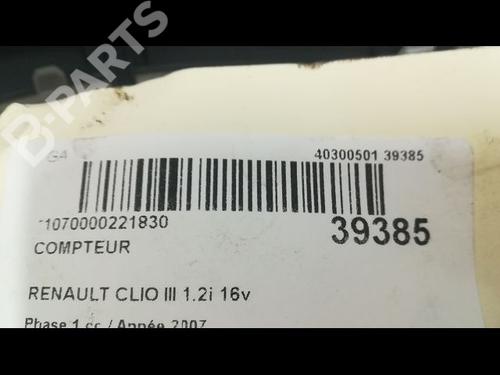 Instrument cluster RENAULT CLIO III (BR0/1, CR0/1) 1.2 16V (BR02, BR0J, BR11, CR02, CR0J, CR11) | BP9606648C47 