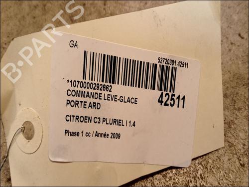 Right rear window switch CITROËN C3 Pluriel (HB_) 1.4 HDi | BP9615736I28