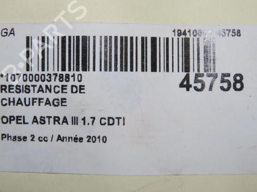 Used Heater resistor Heater resistor OPEL ASTRA H GTC (A04) 1.7 CDTi (L08) (101 hp) 12116838 12116838