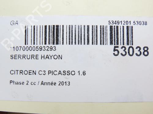 Used Tailgate lock CITROËN C3 Picasso (SH_) 1.6 HDI 90 (92 hp) 28969262