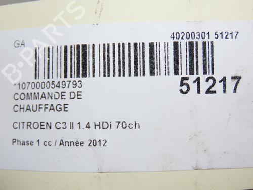 Used Climate control CITROËN C3 II (SC_) 1.4 HDi 70 (SC8HZC, SC8HR0, SC8HP4) (68 hp) 28967869
