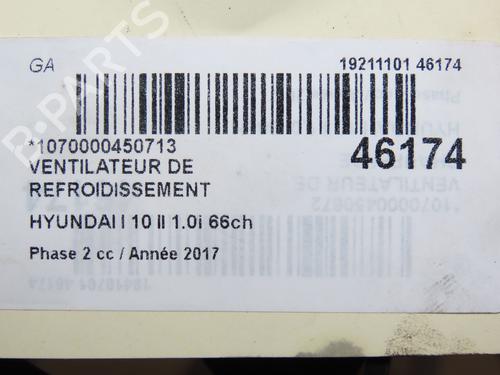 Radiator fan HYUNDAI i10 II (BA, IA) 1.0 | BP18913080M35 