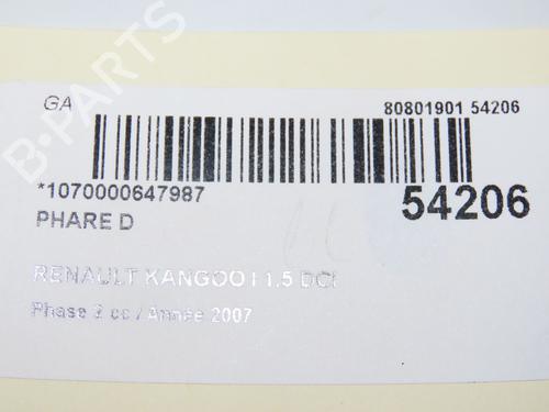 Højre forlygte RENAULT KANGOO Express (FC0/1_) 1.5 dCi (FC1E) (68 hp) 32845331