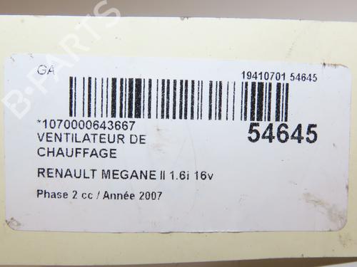 Varmeblæser RENAULT MEGANE II (BM0/1_, CM0/1_) 1.6 16V (112 hp) 29469697