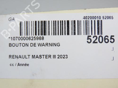 Warning switch RENAULT MASTER III Van (FV) 2.3 dCi 135 FWD (FV0N, FV08, FV06, FV00, FV1S) | BP31120418I22