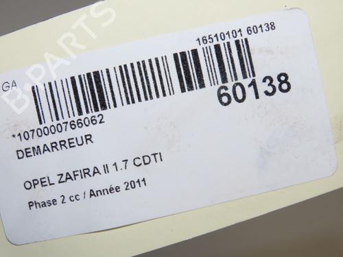 Used Starter Starter OPEL ZAFIRA / ZAFIRA FAMILY B (A05) 1.7 CDTI (M75) (110 hp) 40437802 40437802