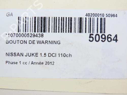 Warning switch NISSAN JUKE (F15) 1.5 dCi | BP18732117I22 