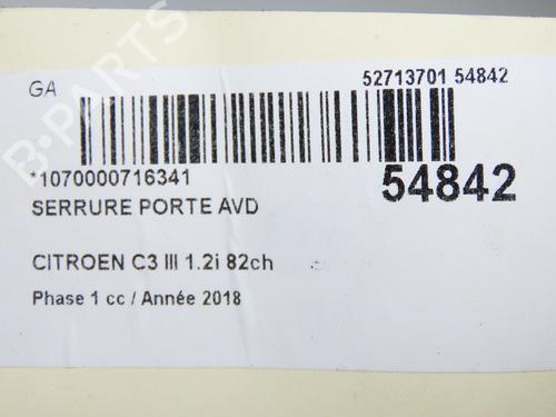 Front right lock CITROËN C3 III (SX) 1.2 VTi 82 | BP32253905C97
