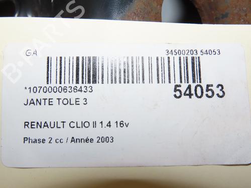 Rim RENAULT CLIO II (BB_, CB_) 1.4 16V (B/CB0P, BB13) | BP29379913C45 