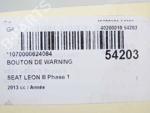 Warning switch SEAT LEON (5F1) 1.2 TSI | BP29601104I22 