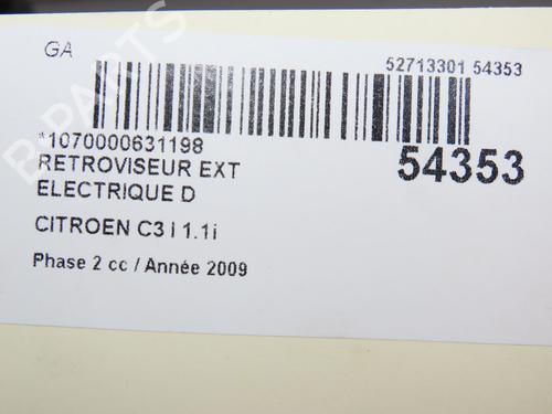 Used Right mirror CITROËN C3 I (FC_, FN_) 1.1 i (60 hp) 28801970