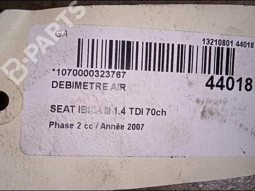 Mass air flow sensor SEAT IBIZA III (6L1) 1.4 TDI | BP9618647M95 