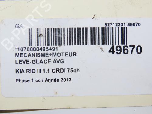 Front left window mechanism KIA RIO III (UB) 1.1 CRDi | BP17037485C22 