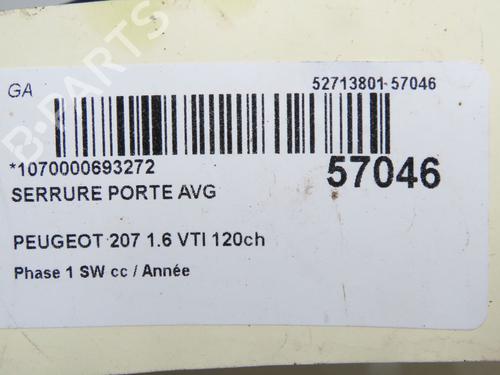 Used Front left lock Front left lock PEUGEOT 207 SW (WK_) 1.6 16V (120 hp) 34356987 34356987