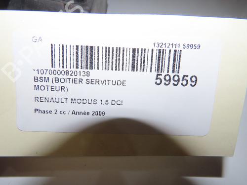 Used Fuse box Fuse box RENAULT MODUS / GRAND MODUS (F/JP0_) 1.5 dCi (FP0E, JP0E) (65 hp) 39698908 39698908