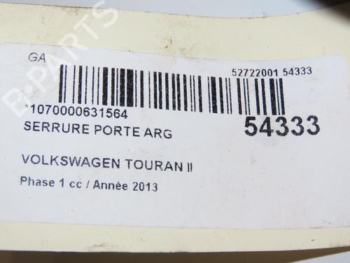 Used Rear left lock VW TOURAN (1T3) 2.0 TDI (140 hp) 28969099