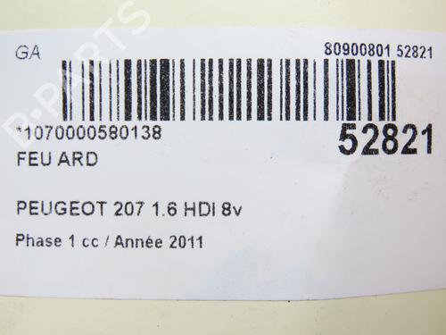 Right taillight PEUGEOT 207 (WA_, WC_) 1.6 HDi | BP28969556C35 