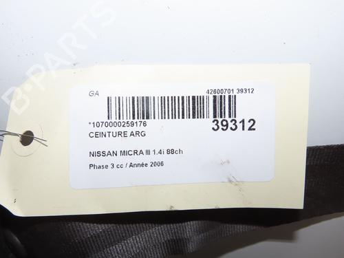 Used Rear left belt tensioner Rear left belt tensioner NISSAN MICRA III (K12) 1.4 16V (88 hp) 9610842 9610842