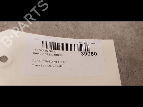 Right sun visor ALFA ROMEO MITO (955_) 1.3 MultiJet (955AXP1A, 955AYC1A) | BP9613833I2 