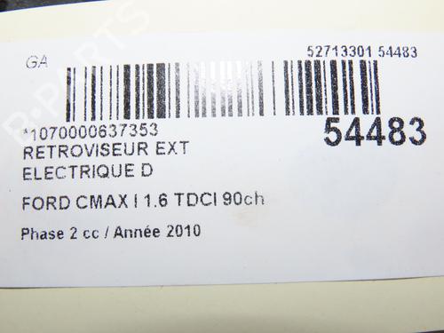 Used Right mirror FORD C-MAX (DM2) 1.6 TDCi (90 hp) 28831404